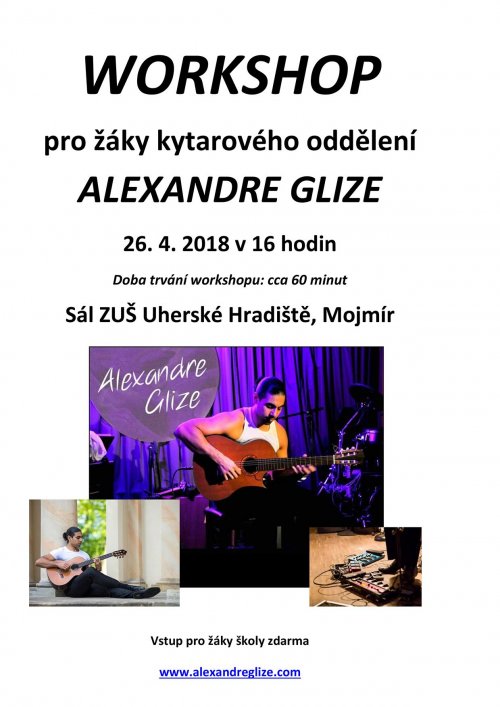 Kytarový workshop | 26. 4. 2018 od 16:00 hodin v sále na Mojmíru.