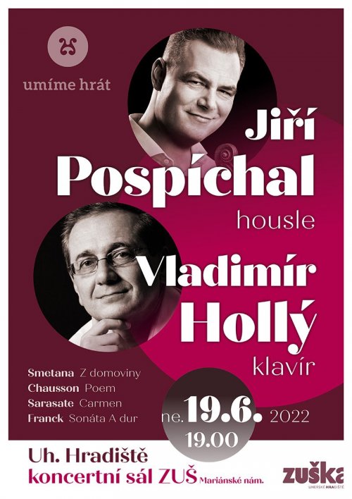 houslový recitál Jiřího Pospíchala, | za klavírní spolupráce Vladimíra Hollého