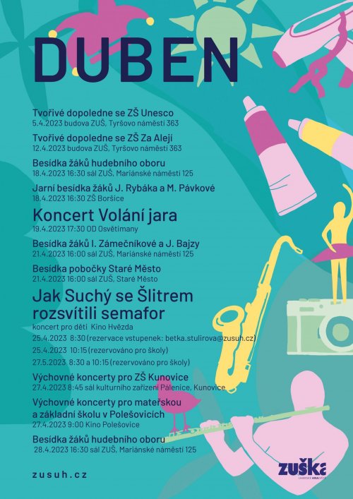Program na měsíc duben