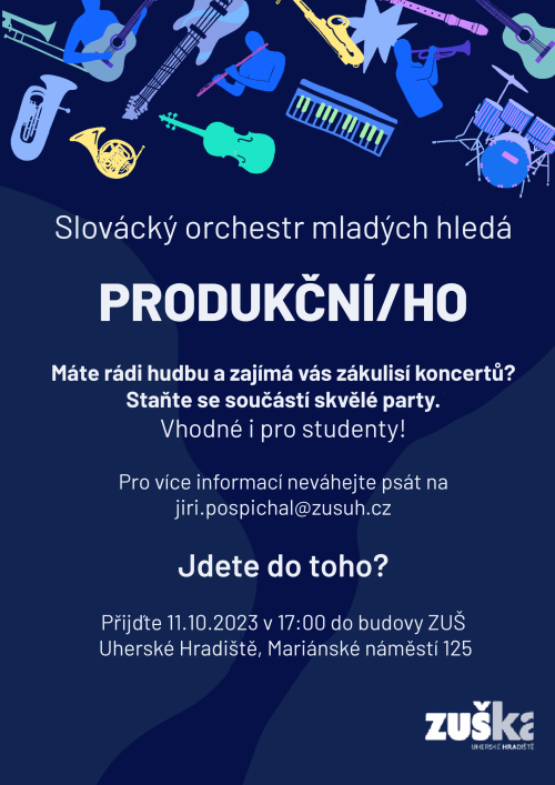 Slovácký orchestr mladých hledá produkční/ho