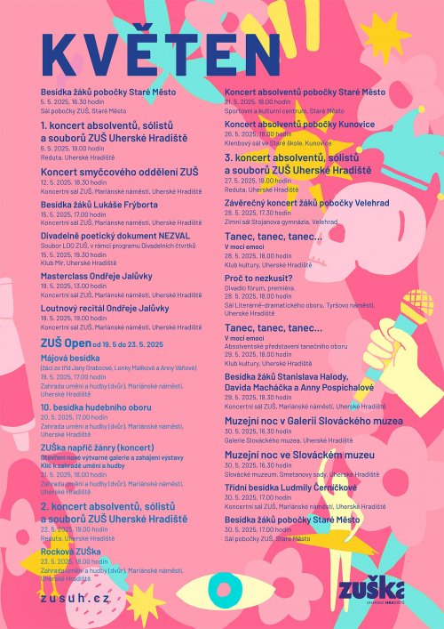 Květnový program naší školy v nové Zahradě umění a hudby